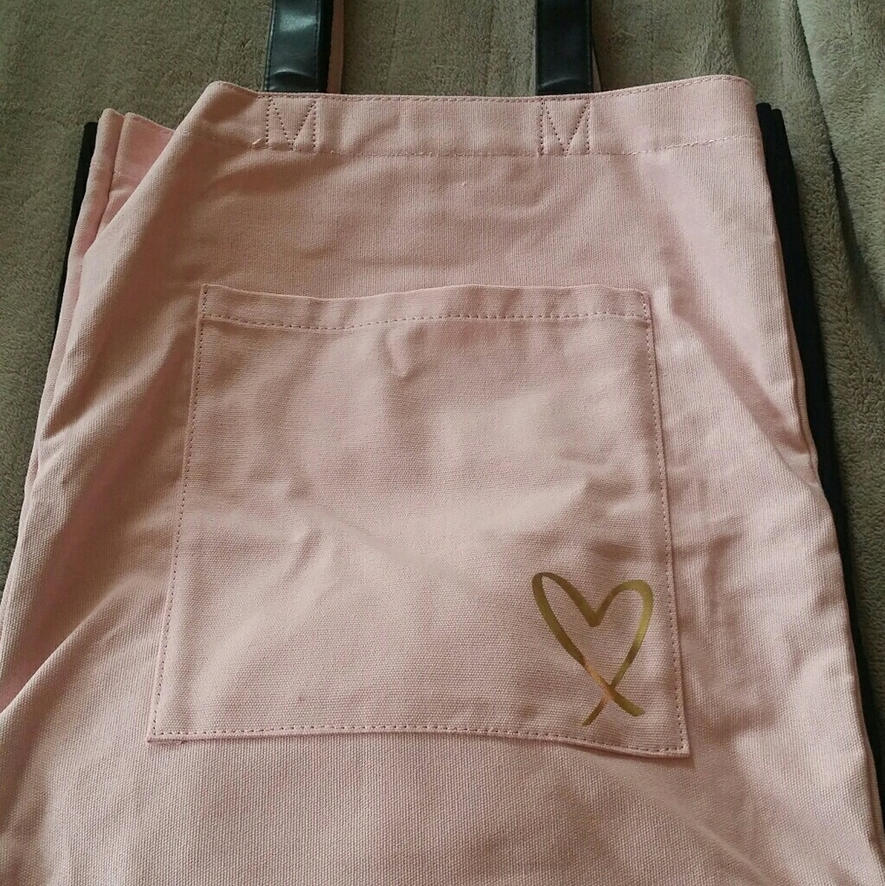 Victoria's secret pink & black tote bag